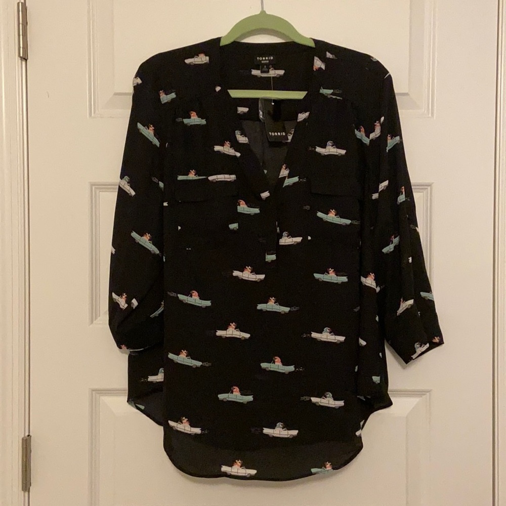 NWT Torrid 0 Harper Blouse